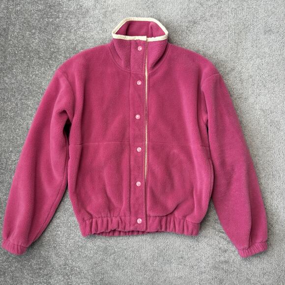 Vintage Woolrich Jacket Womens Small Fleece Made USA Full Snap Front 90s Retro - Picture 1 of 8